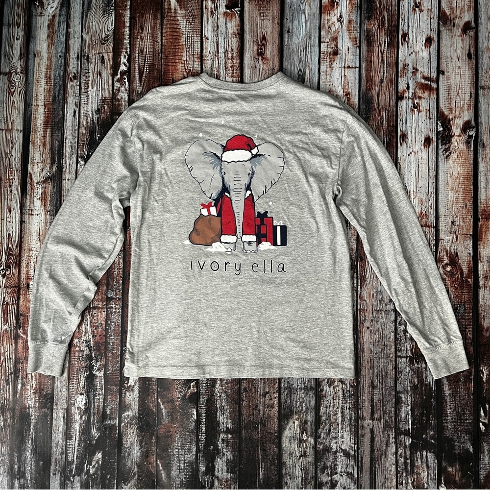Ivory Ella Elephant Santa Claus Tee Top